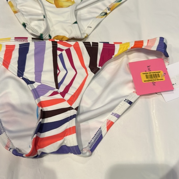 NWT KATE SPADE XS bundle lemons and multi stripe swim bottoms - Picture 2 of 8